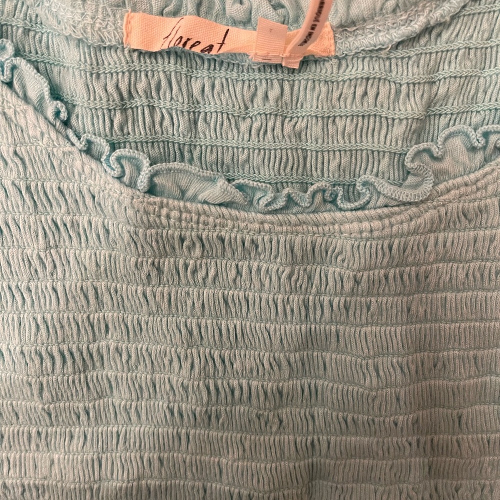 Anthropologie Sky Blue Ruffled Tank Top - Picture 4 of 6